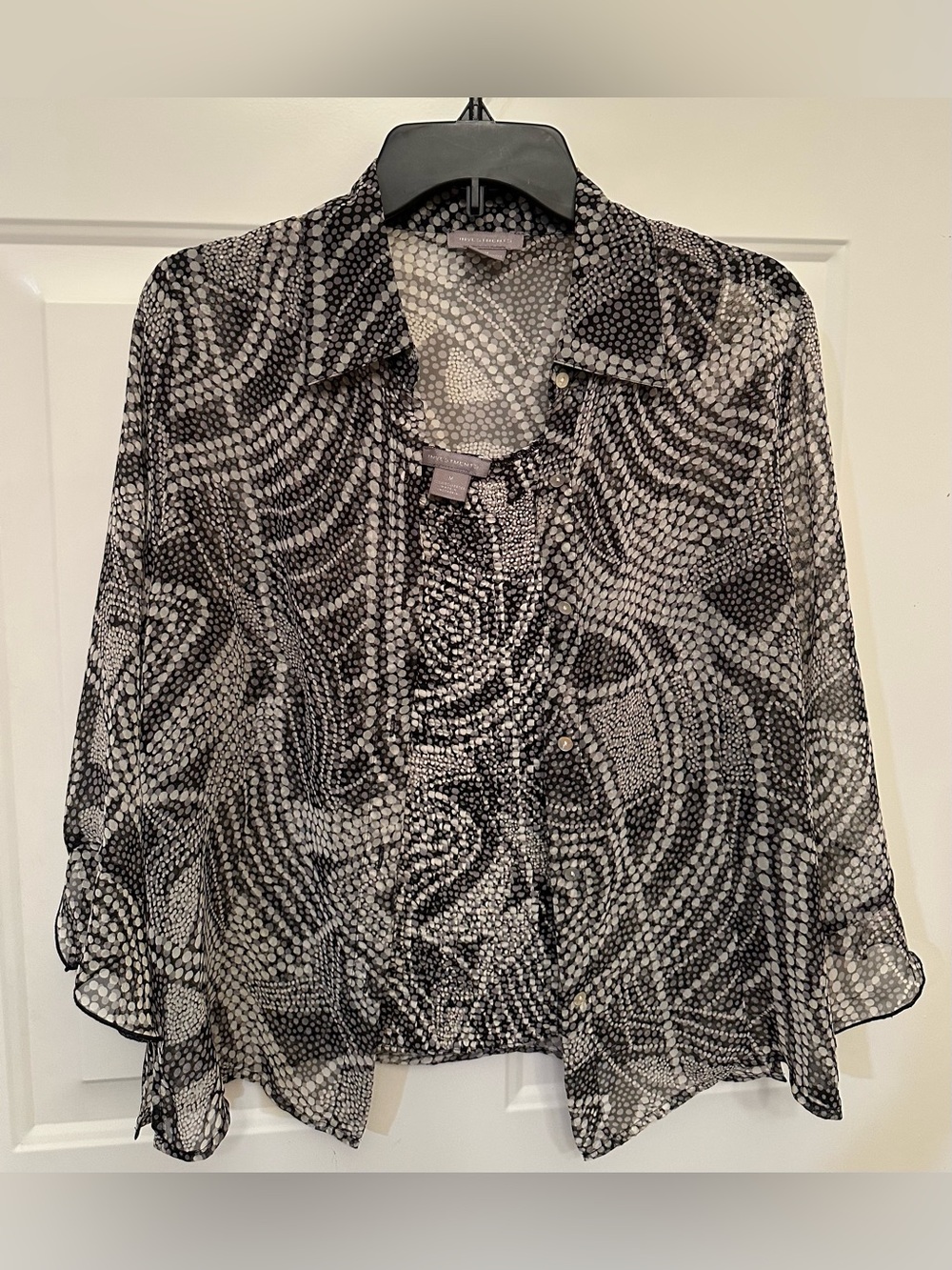 Black/Gray Abstract Dot Print 2 Piece Set Size M